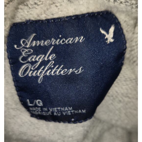 Vintage Y2K American Eagle Gray Hoodie Womens L Chain Embroidery NEW YORK - Picture 14 of 16